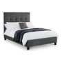 Dark Grey Upholstered Super King Bed Frame with High Headboard - Sorrento - Julian Bowen