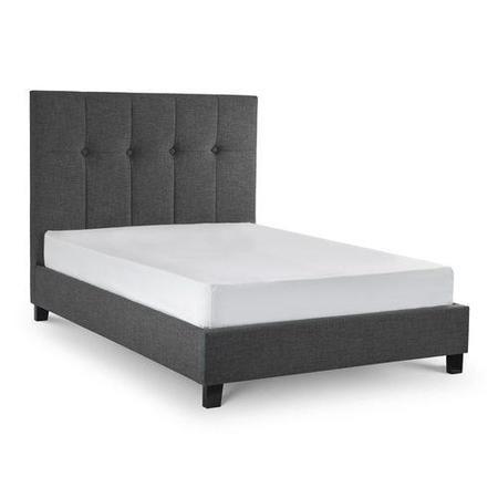 Dark Grey Upholstered Super King Bed Frame with High Headboard - Sorrento - Julian Bowen