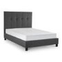 Dark Grey Upholstered Super King Bed Frame with High Headboard - Sorrento - Julian Bowen
