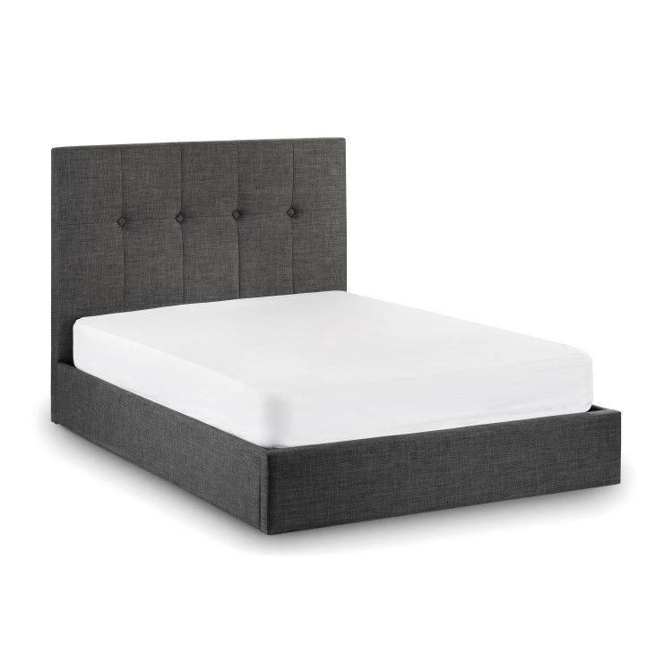 Grey Velvet Double Ottoman Bed - Sorrento - Julian Bowen