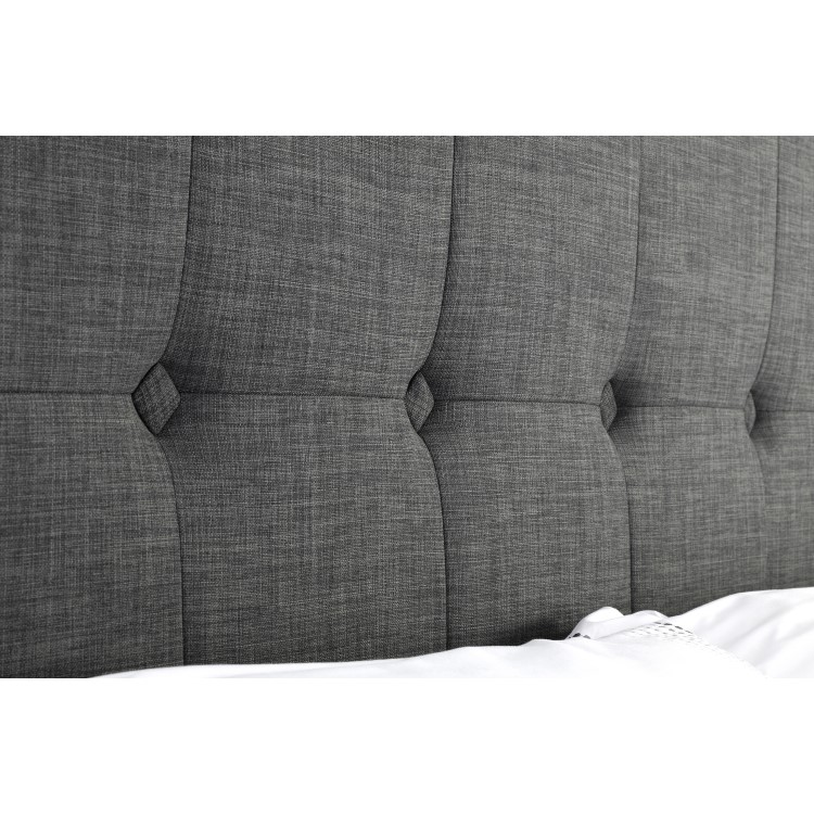 Grey Velvet Double Ottoman Bed - Sorrento - Julian Bowen