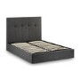 Grey Velvet King Size Ottoman Bed - Sorrento - Julian Bowen