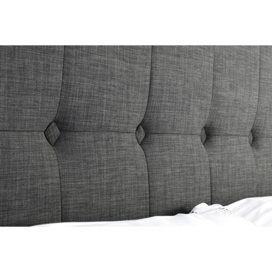Grey Velvet King Size Ottoman Bed - Sorrento - Julian Bowen