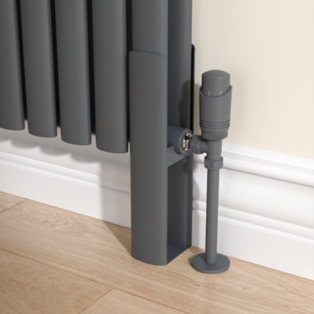 Sorrento Anthracite Designer Radiator Feet -Suitable for Oval Double ...