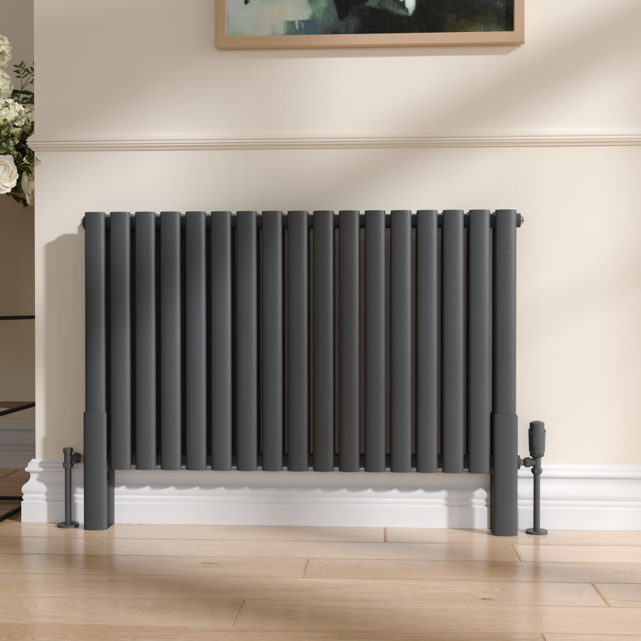 Sorrento Anthracite Designer Radiator Feet -Suitable for Oval Double Panel Radiator