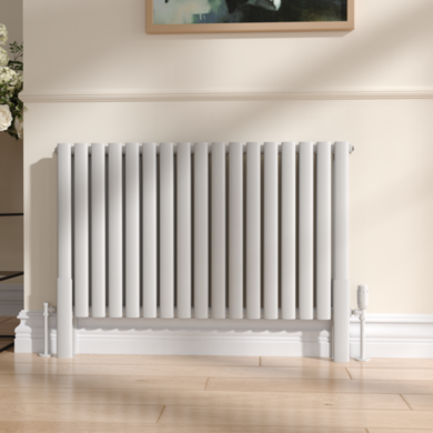 Sorrento White Designer Radiator Feet -Suitable for Oval Double Panel Radiator