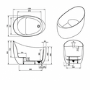 Freestanding Japanese Soaking Deep Slipper Bath With Seat 1200 x 730mm - Sosa