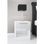 Space White High Gloss 1 Drawer Bedside Table