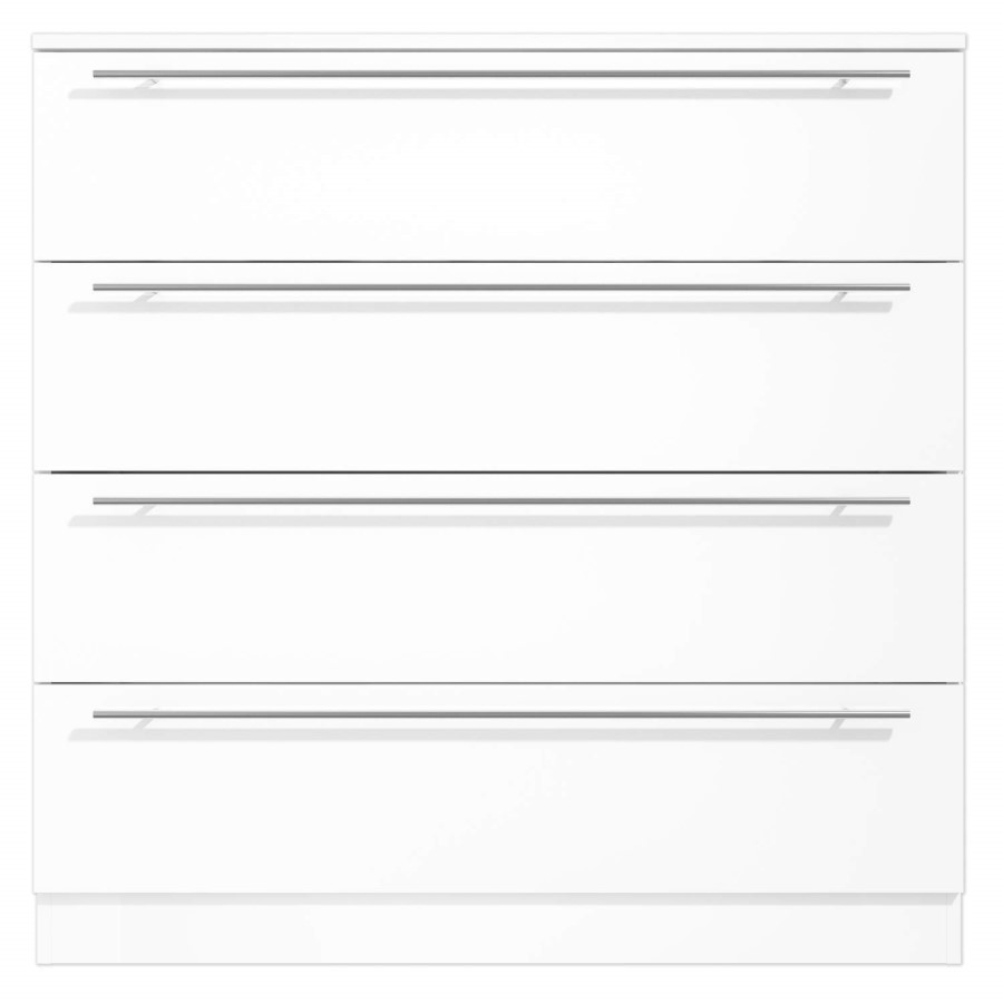 GRADE A1 - Space White High Gloss 4 Drawer Chest of Drawers