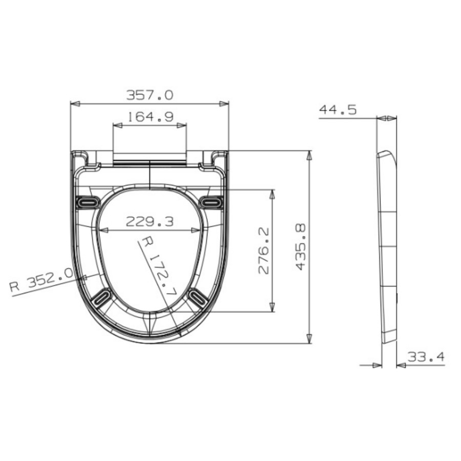 Cedar Wrap Around Style Soft Close Quick Release Toilet Seat