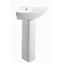 Cedar Cloakroom Corner Sink with Pedestal - 1 Tap Hole