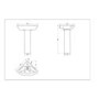 Cedar Cloakroom Corner Sink with Pedestal - 1 Tap Hole