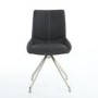 Spindle Pair of Upholstered Grey Dining Chairs 