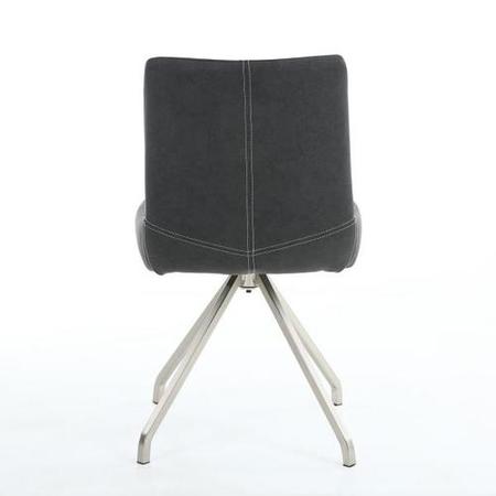 Spindle Pair of Upholstered Grey Dining Chairs 