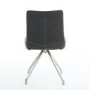 Spindle Pair of Upholstered Grey Dining Chairs 
