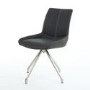 Spindle Pair of Upholstered Grey Dining Chairs 