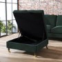 Large Green Velvet Buttoned Ottoman Storage Footstool - Payton