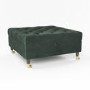 Large Green Velvet Buttoned Ottoman Storage Footstool - Payton