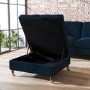 Large Navy Velvet Chesterfield Footstool with Storage - Payton