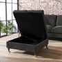 Large Dark Grey Velvet Chesterfield Footstool with Storage - Payton