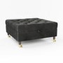 Large Dark Grey Velvet Chesterfield Footstool with Storage - Payton