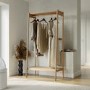 Wooden Open Wardrobe with Cane Shelf - Sophe