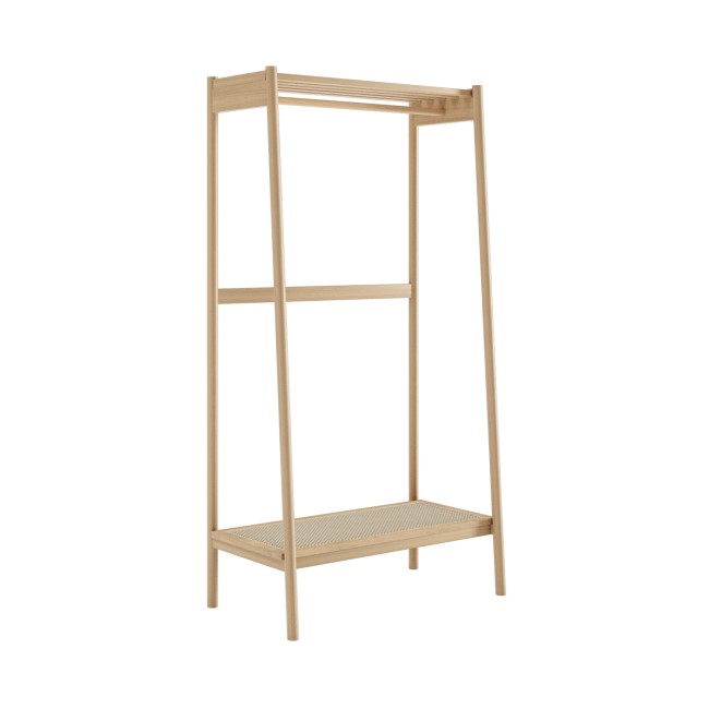 Wooden Open Wardrobe with Cane Shelf - Sophe