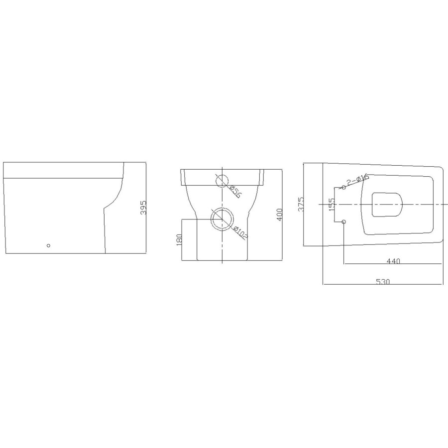 Square Back to Wall Toilet with Soft Close Seat
