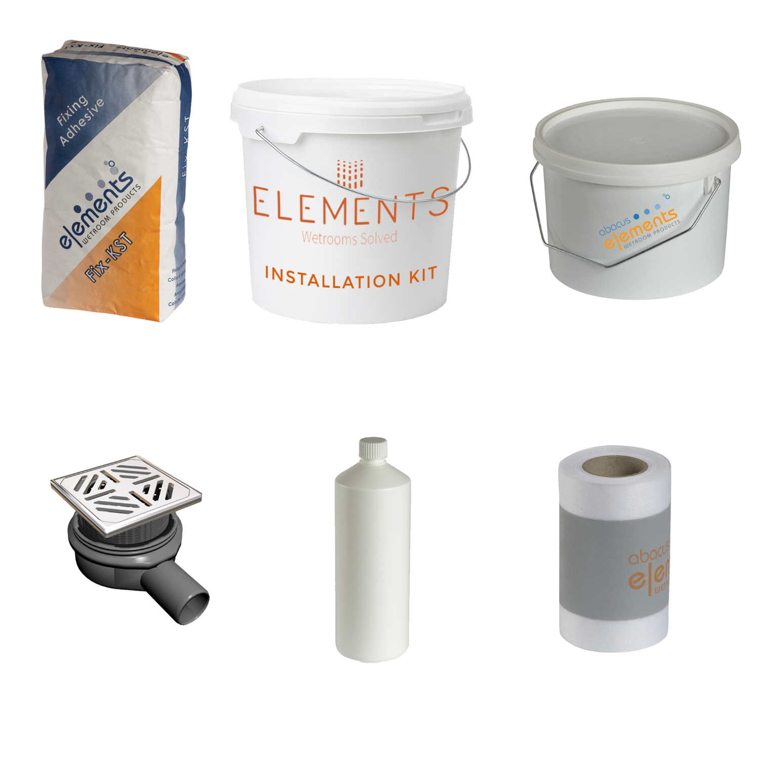 Wet Room Shower Tray Install and Drainage Kit & Waste for Centre Drain