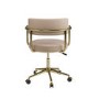 Beige Faux Leather Swivel Office Chair - Soren 
