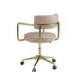 Beige Faux Leather Swivel Office Chair - Soren 