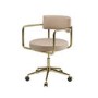 Beige Faux Leather Swivel Office Chair - Soren 