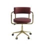 Burgundy Faux Leather Swivel Bedroom Chair - Soren