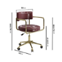 Burgundy Faux Leather Swivel Office Chair - Soren 