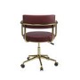 Burgundy Faux Leather Swivel Bedroom Chair - Soren