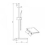 Chrome Round Style Shower Rail Kit with Shelf