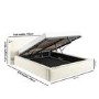 Cream Velvet Double Low-Profile Ottoman Bed with Tailored Seam Detailing - Sereno