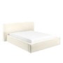 Cream Velvet Double Low-Profile Ottoman Bed with Tailored Seam Detailing - Sereno