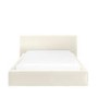 Cream Velvet Double Low-Profile Ottoman Bed with Tailored Seam Detailing - Sereno