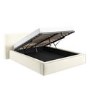 Cream Velvet Double Low-Profile Ottoman Bed with Tailored Seam Detailing - Sereno