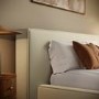 Cream Velvet King Size Low-Profile Ottoman Bed with Tailored Seam Detailing - Sereno