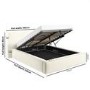 Cream Velvet King Size Low-Profile Ottoman Bed with Tailored Seam Detailing - Sereno
