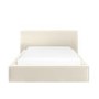 Cream Velvet King Size Low-Profile Ottoman Bed with Tailored Seam Detailing - Sereno