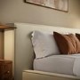 Cream Velvet Super King Low-Profile Ottoman Bed with Tailored Seam Detailing - Sereno