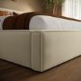 Cream Velvet Super King Low-Profile Ottoman Bed with Tailored Seam Detailing - Sereno