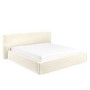 Cream Velvet Super King Low-Profile Ottoman Bed with Tailored Seam Detailing - Sereno