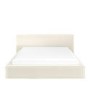 Cream Velvet Super King Low-Profile Ottoman Bed with Tailored Seam Detailing - Sereno