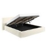 Cream Velvet Super King Low-Profile Ottoman Bed with Tailored Seam Detailing - Sereno