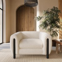 Cream Teddy Curved Armchair - Sierra Cream Teddy Curved Armchair - Sierra