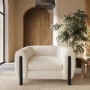 ONLY OPENED - Cream Teddy Curved Armchair - Sierra